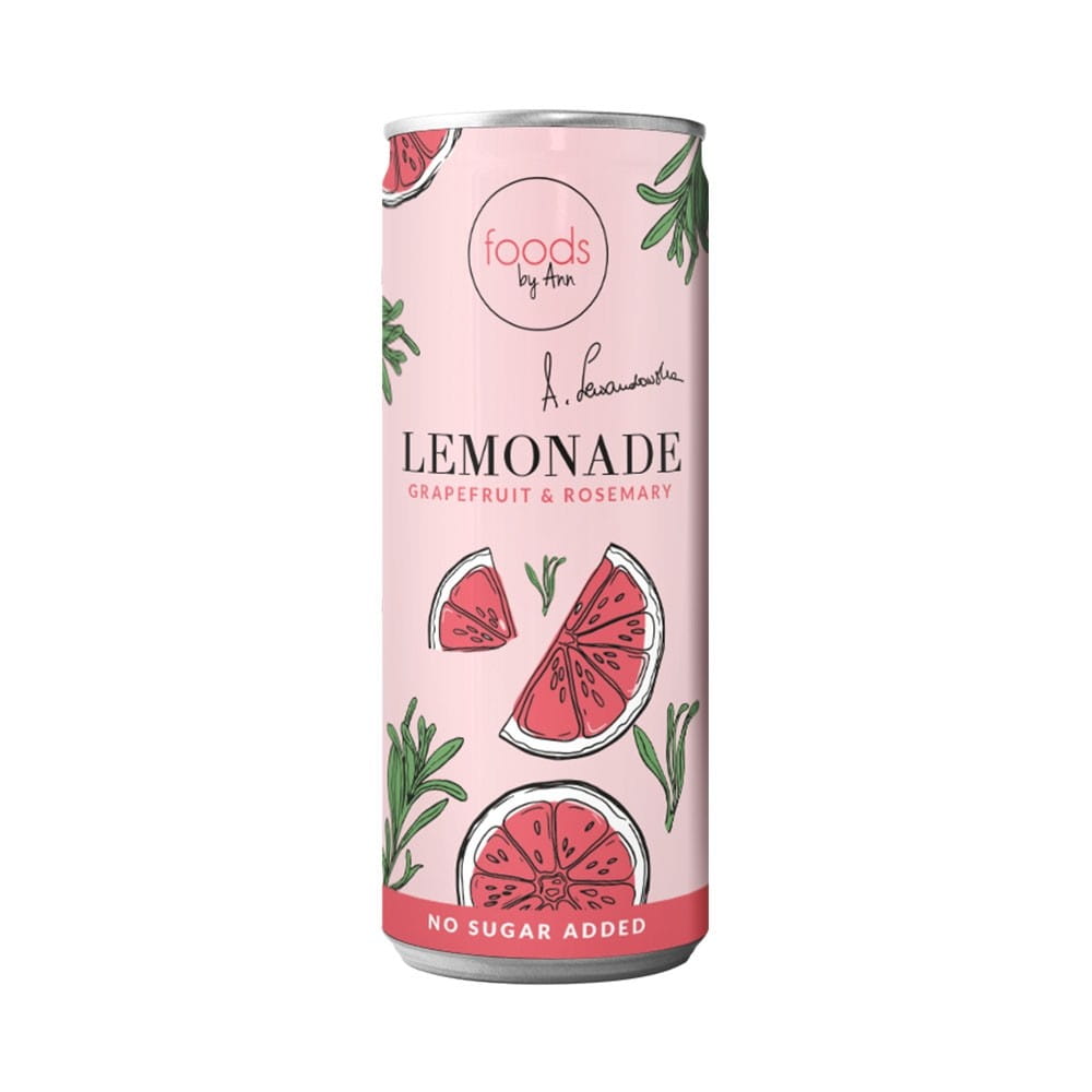Grapefruit- und Rosmarin-Limonade von FOODS BY ANN in 250 ml Flasche, erfrischendes Getränk mit Zitrus- und Kräuternoten