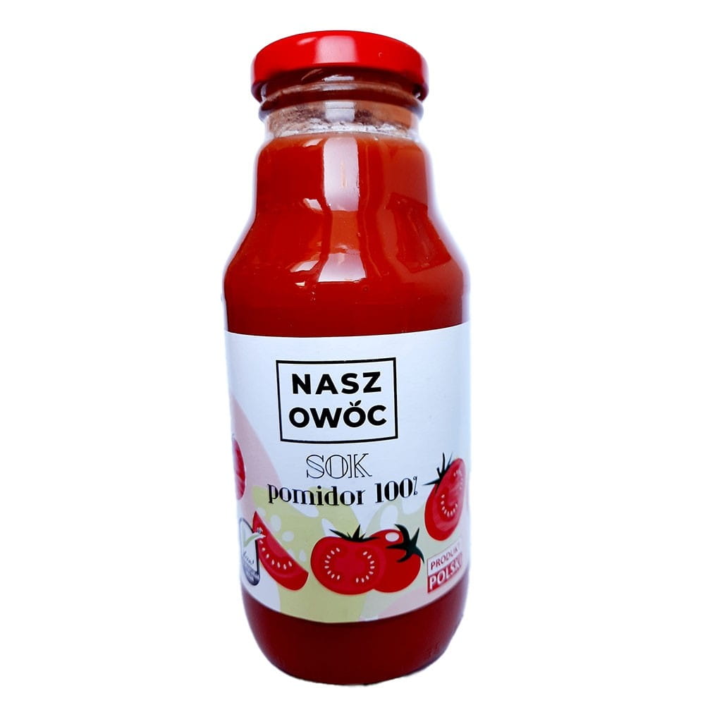 Tomatensaft 100% aus frischen Tomaten in 330 ml Flasche von NASZ OWOC, naturbelassen und frisch.
