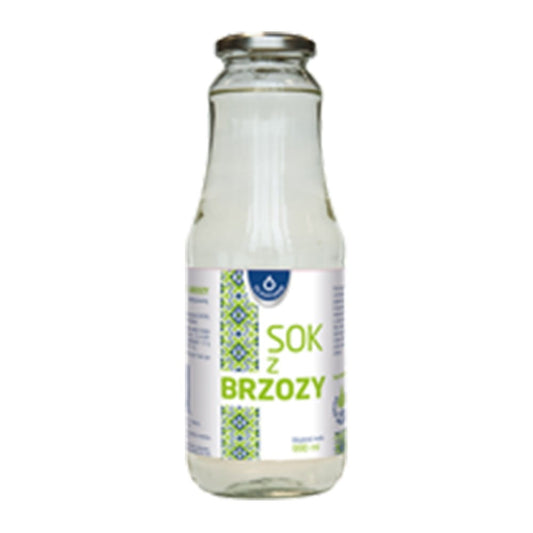Birkensaft in 990 ml Flasche von OLEOFARM, klare Flüssigkeit mit natürlichem Aussehen, ideal für Gesundheit und Wohlbefinden