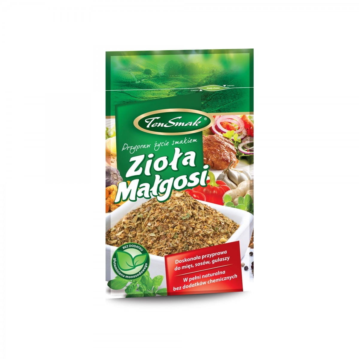 Gedünstete Małgosia-Kräutergewürz von TEN SMAK in 30 g Packung, frische grüne Kräuter für aromatische Gerichte