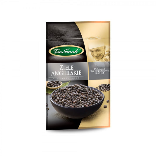 Getrockneter Piment in 20 g Packung von TEN SMAK, aromatischer Gewürzstoff für vielfältige Gerichte.