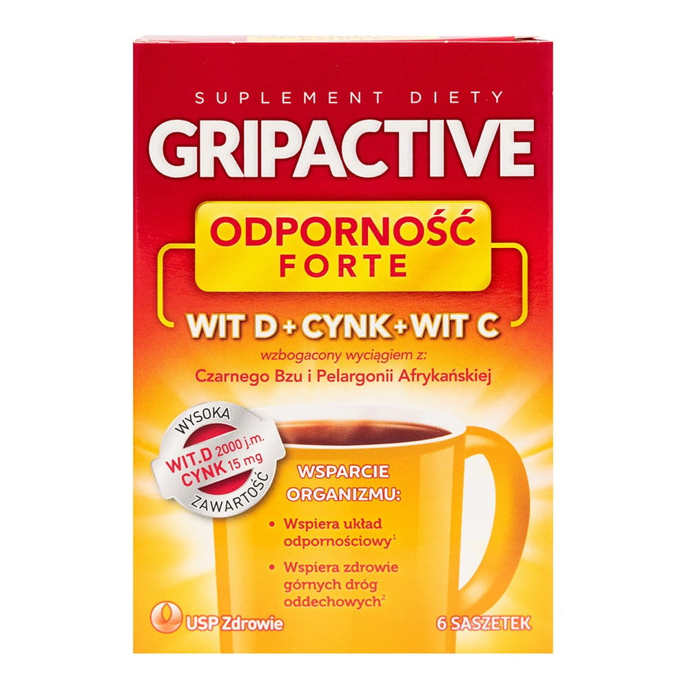 Gripaktiver Widerstand FORTE. Vitamin D + Zink + Vitamin C 6 Beutel