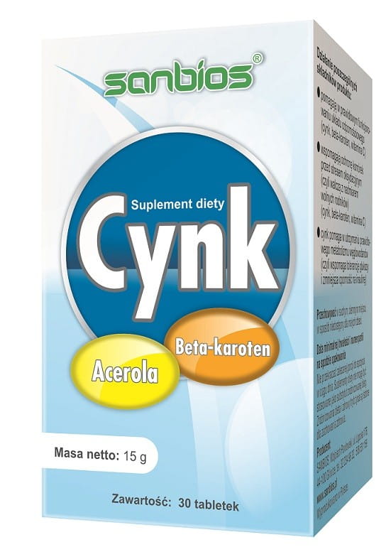 Zink + Acerola und Beta - Carotin 30 tab. SANBIOS Hover Image