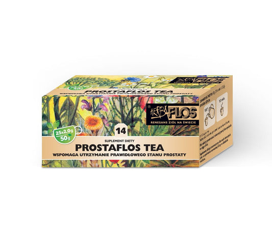14 Prostaflos Tea Fix HB-FLOS Prostata-Herbal tea in 25 Beuteln, entspannende Kräuter für die Prostata.