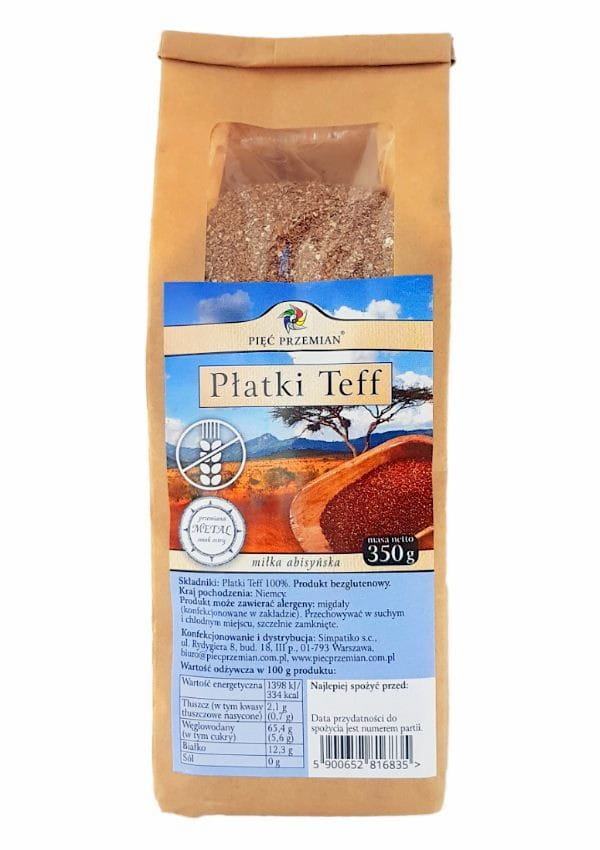 Glutenfreie Teff-Flocken 350g FÜNF ÄNDERUNGEN Hover Image