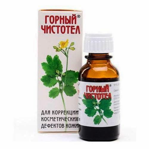 Flasche mit 15 ml Doktor Vedov Schöllkraut-Extrakt, biologisch, in grüner Verpackung, für natürliche Heilmittel, auf weißem Hintergrund