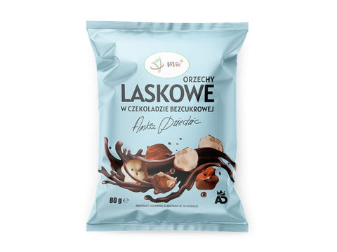 Avellanas en chocolate sin azúcar 80g ANKA DZIEDZIC - VIVIO