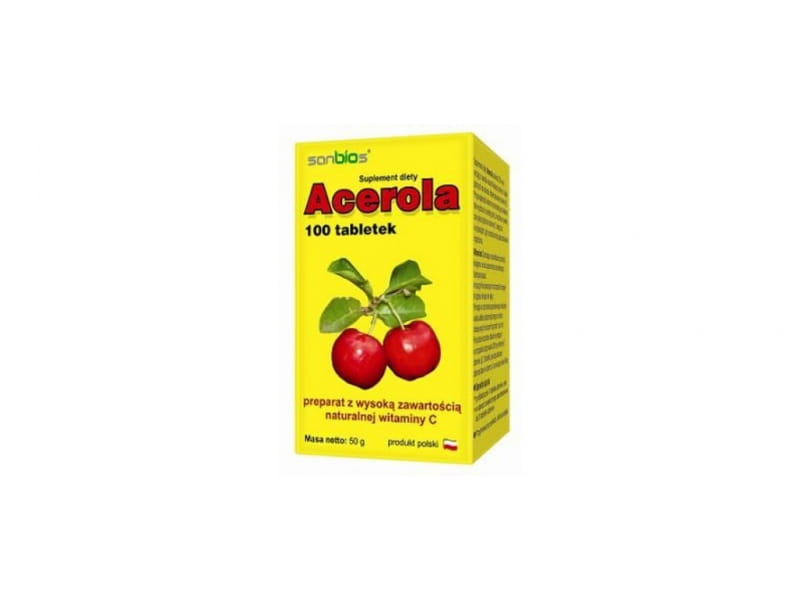 Prírodný acerola vitamín C 100 tabliet SANBIOS