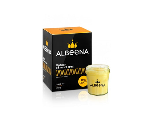 Hochwertige 60g Gelée Royale von ALBeeNA, frische Honig-Delikatesse in Glasverpackung, nährstoffreiche Bienenprodukt, reine Natur.