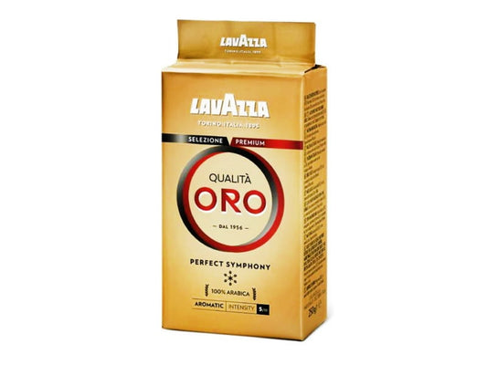 Gemahlener Kaffee Qualità Oro von LAVAZZA, geröstet, 250g Packung, fein gemahlen für Espresso und Filterkaffee