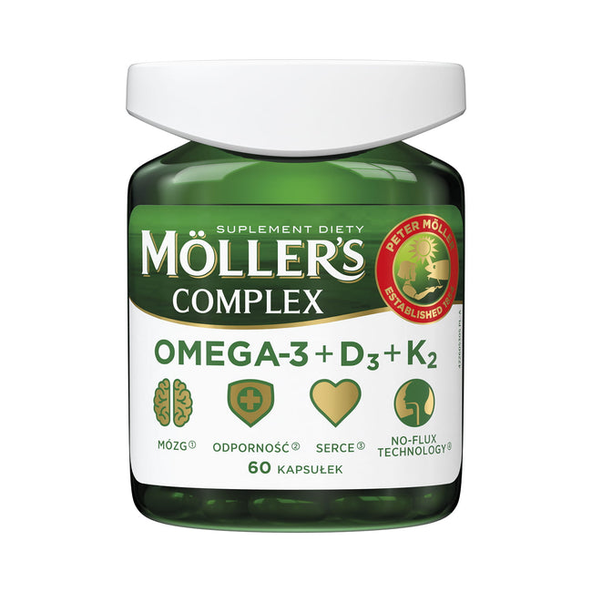 Komplex OMEGA - 3 + D3 + K2 60 Kapseln MOLLER'S MOLLERS Hover Image