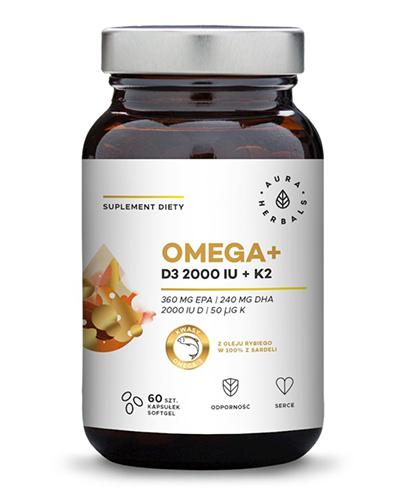 Omega + Vitamin D3 2000 IE + K2 60 AURA HERBALS Softgel-Kapseln Hover Image