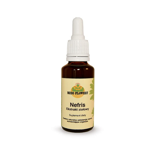Blumiger Kräuterextrakt Nefris von MEDI-FLOWERY in 30ml Flasche, naturbelassene Kräuter für Wohlbefinden
