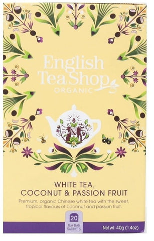 Té blanco con citronela, cacao, jengibre, maracuyá y coco (20x2) BIO 40 g TIENDA DE TÉ INGLÉS