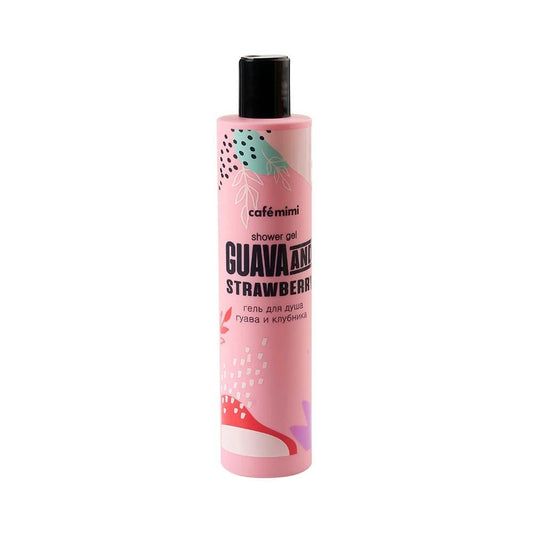 Duschgel mit Guave und Erdbeere von DesignSoap, 300 ml Flasche mit fruchtigem Duft, sichtbare Verpackung und Produktbeschreibung.
