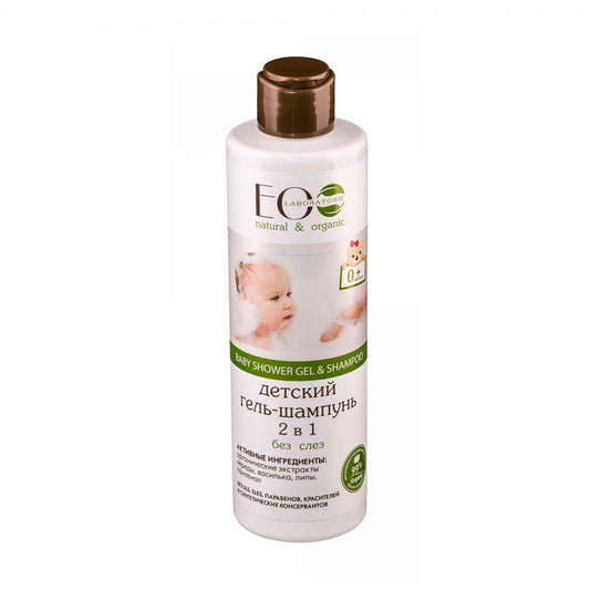 Kinder-Duschgel und Shampoo von Eco Laboratorie, 0+, ohne Konservierungsstoffe, flüssiges Reinigungsprodukt für Babys und Kinder