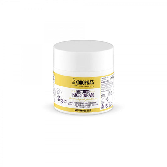 Beruhigende Gesichtscreme für empfindliche Haut von EUROBIO LAB, 50 ml, mit sanfter Textur und pflegenden Inhaltsstoffen.