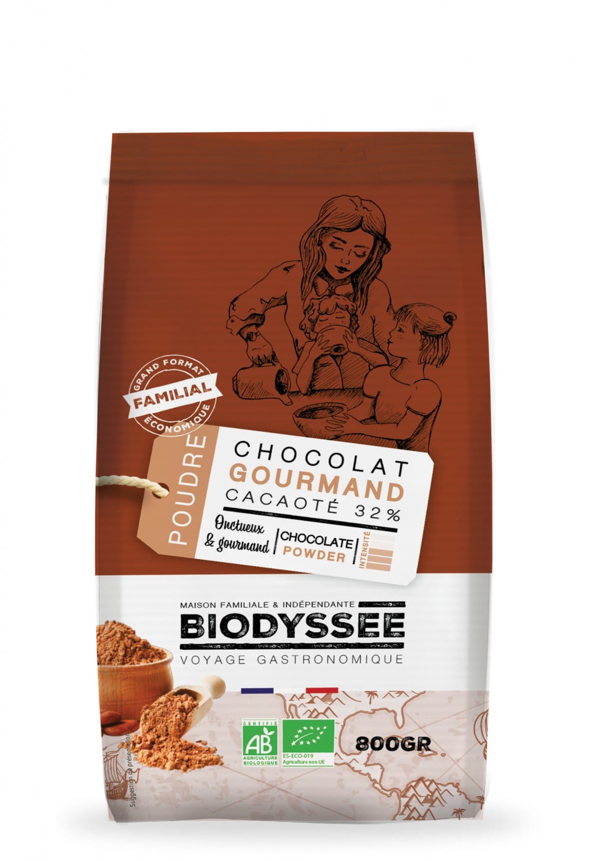 Instant chocolate 32% cocoa 800 g ECO BIODYSSEE