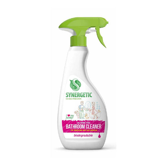 Biologisch abbaubarer Badreiniger von Synergetic in 500 ml Flasche, Reinigungslösung für Badezimmer und Oberflächen