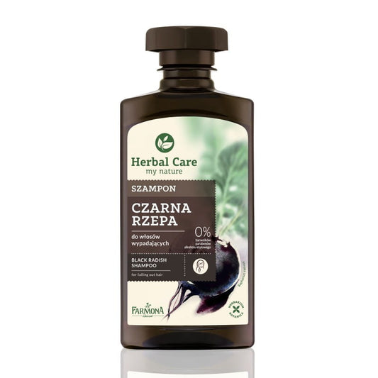 Schwarzes Rübenshampoo von Farmona in 330ml Flasche, dunkle Flüssigkeit, für gepflegtes, glanzvolles Haar