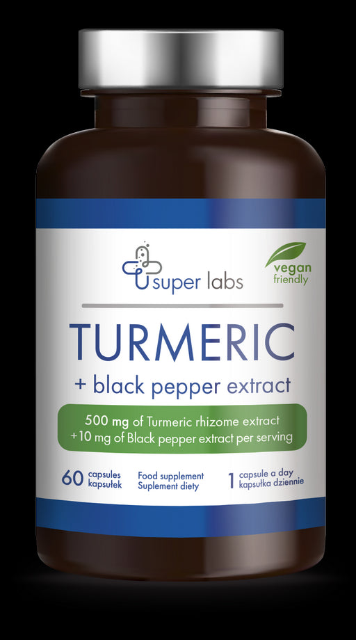 Turmeric + Black Pepper Extract 60 SUPER LABS Capsules