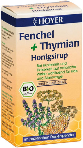 Vente sirop de miel au fenouil et au thym BIO 250 g - HOYER