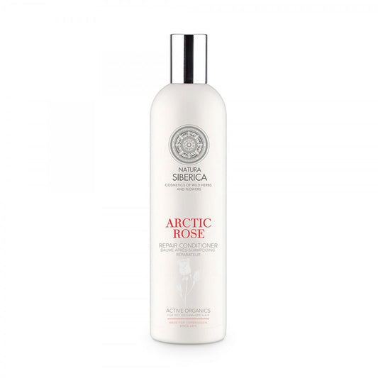 Conditioner für trockenes und geschädigtes Haar von EUROBIO LAB, 400 ml Flasche, cremige Textur, Haarpflege in der Anwendung.