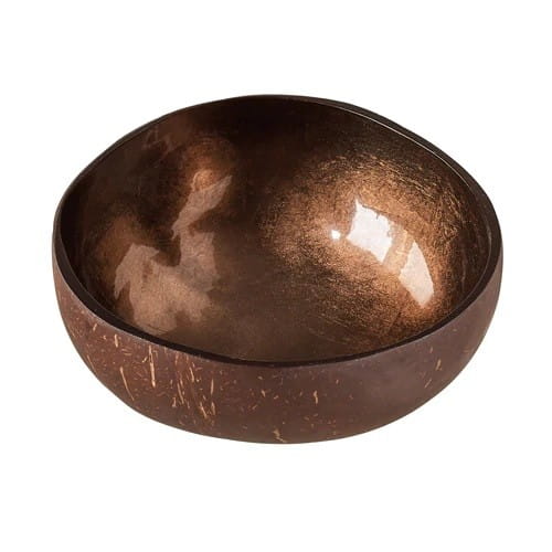 Dekorative Schale aus Espresso-Kokosschale von CHIC-MIC, handgefertigt, ideal für Dekorationszwecke, natürliche Textur und Oberfläche sichtbar