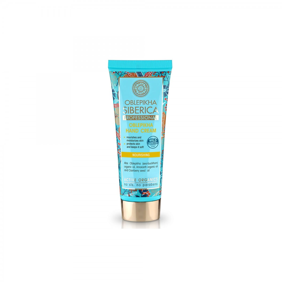 Pflegende Sanddorn-Handcreme von EUROBIO LAB in 30 ml, zeigt die handcreme in einer weißen Tube mit Sanddorn-Design.