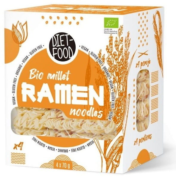 Hirse-Ramen-Nudeln 100% ohne Butter. BIO 280 g DIÄT-FUTTER