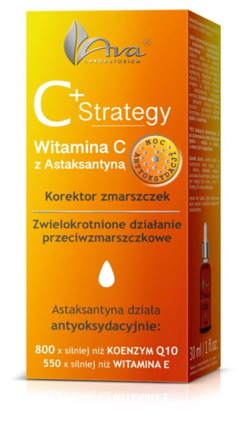 AVA C Strategy Serum Faltenkorrektor Flasche mit 30 ml für glatte, straffe Haut, sichtbar im Bild.