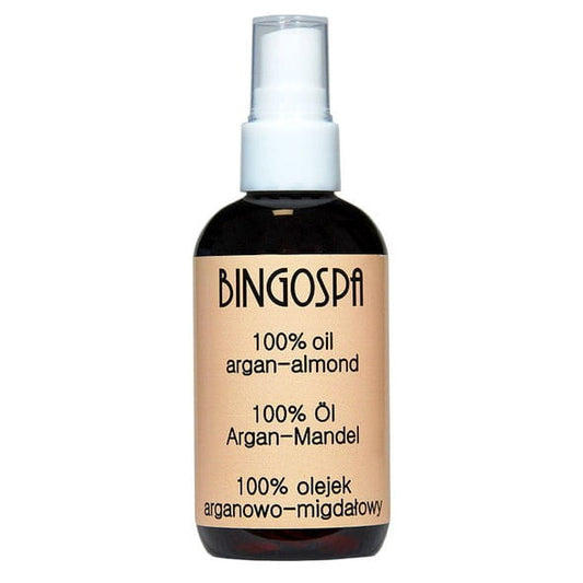 Argan- und Mandelöl von BingoSpa in einer Flasche, hochwertige Pflegeöle für Haut und Haare, natürlich und rein.
