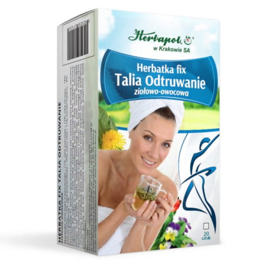 Herbapol Kraków Fix Tee Talia Entgiftung, 20 Beutel, mit Kräutern zur Unterstützung der Entgiftung und Verdauung.