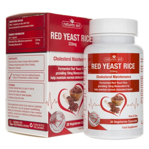 Red Rice 333 MG 30 Capsules NATURES AID Cholesterol
