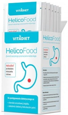 VITADIET Helicofood 7sasz. zur Unterstützung bei Darm- und Magengeschwüren, Verpackung mit mehreren Kapseln sichtbar