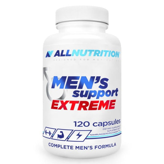 Herren unterstützen extreme 120 Allnutrition-Kapseln, Nahrungsergänzungsmittel für Muskelaufbau und Energie, Nahaufnahme der Kapseln