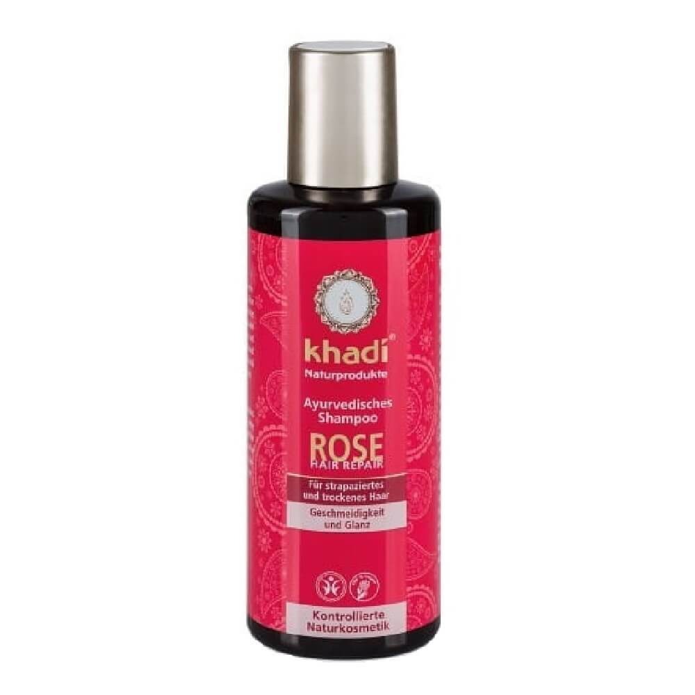 Pflegendes Haarshampoo mit Rose 210 ml - KHADI