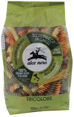 Pasta (tricolor Grieß) Fusilli BIO 500 g - ALCE NERO