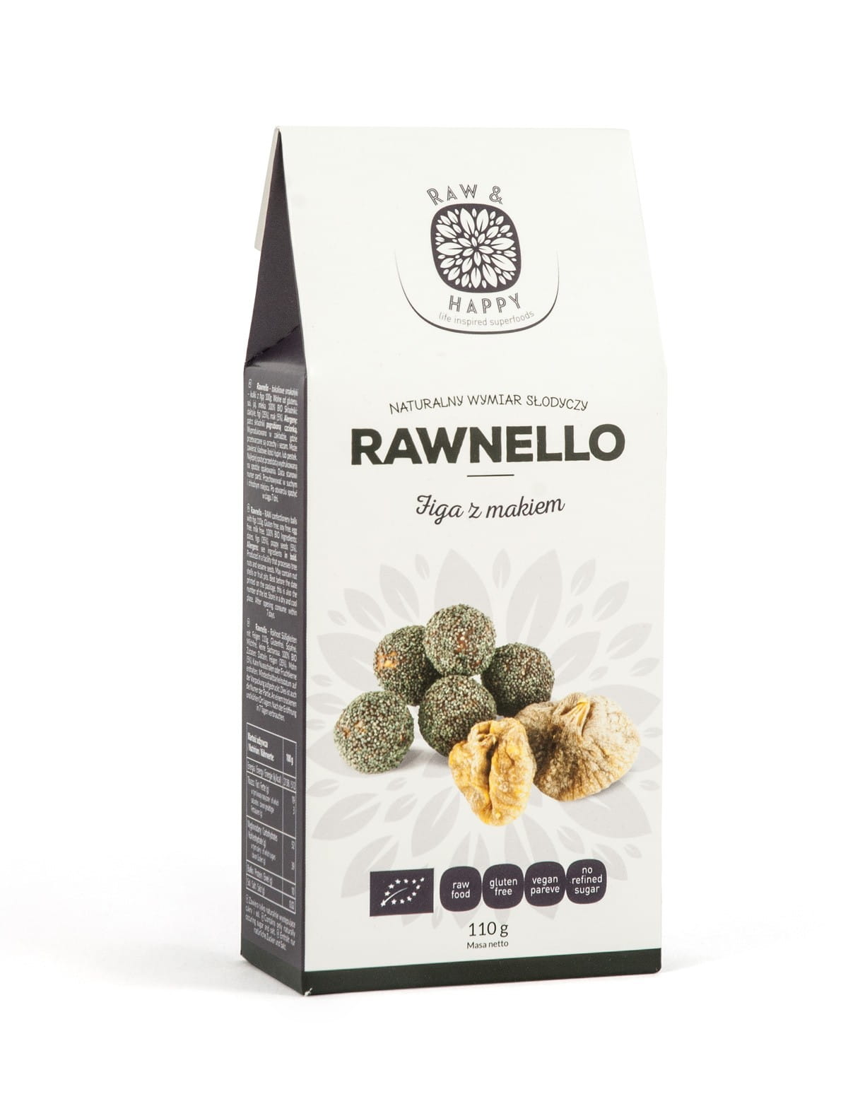 Rawnello Feige mit Mohn glutenfrei BIO 110 g - RAW & HAPPY