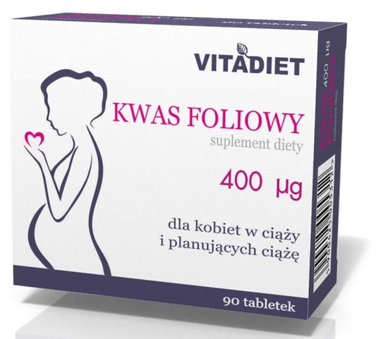 Folsäure 400mcg 90 tab. für Schwangere VITADIET - Biogo.de