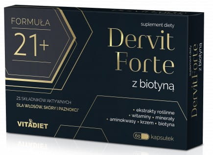 Dervit FORTE à la biotine 60 gélules pour cheveux VITADIET