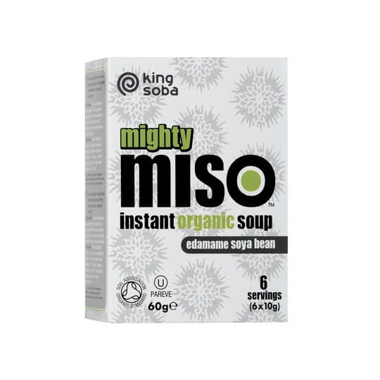 Instantsuppe mit weißem Miso und glutenfreien Edamame-Sojabohnen (6 x 10 g) 60 g - KING SOBA - Biogo.de