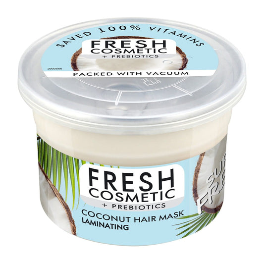 Kokosnuss-Laminier-Haarmaske von Fitokosmetik, 180 ml, cremige Textur für gepflegtes, glänzendes Haar, sichtbar in der Verpackung