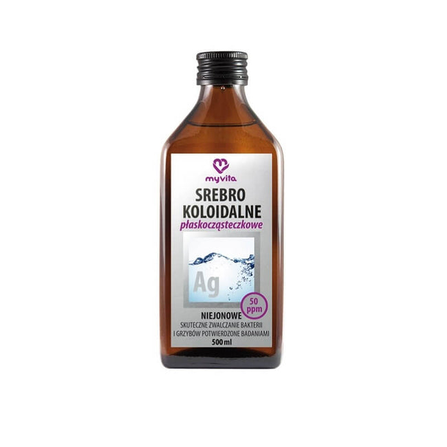 Kolloidales Silber ag nichtionisch flaches Molekulargewicht 50 ppm 500 ml - MYVITA Hover Image