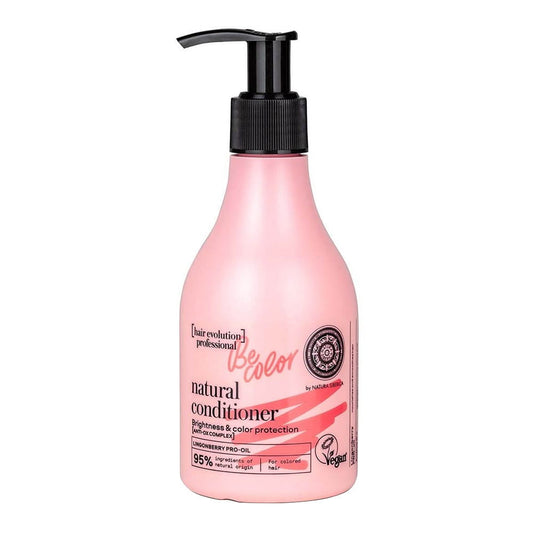 Conditioner für coloriertes Haar von Natura Siberica, 245 ml, mit pflegender Formel, sichtbar in der Flasche.