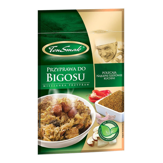 Bigos Gewürz von Ten Smak, 20 g Packung mit verschiedenen Kräutern und Gewürzen für deftige polnische Gerichte