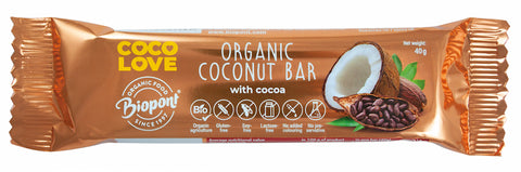 Sale coconut bar with cocoa gluten free BIO 40 g - BIO PONT