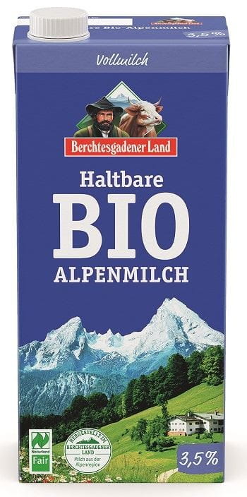 LECHE UHT (min.3,5% GRASA) ECOLÓGICA 1 L - BERCHTESGADENER LAND