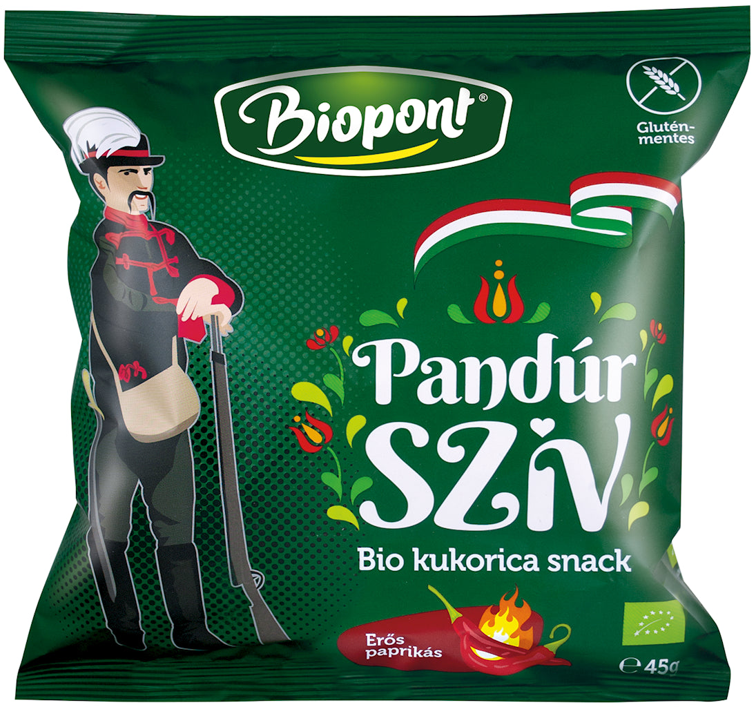 Kukuričné lupienky s príchuťou pikantnej papriky, bezlepkové BIO 45 g - BIOPONT