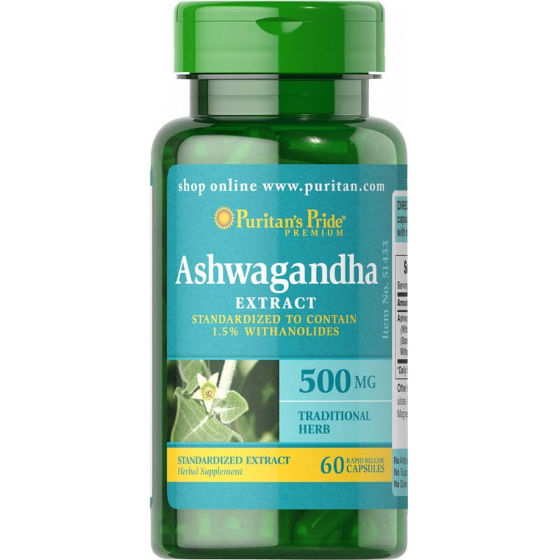 Ashwagandha-Extrakt 500 mg 60 Kapseln PURITAN'S PRIDE